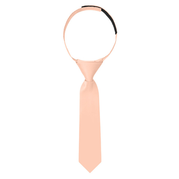 Baby's 8 inch Solid Hook and Loop Band Tie - Peach