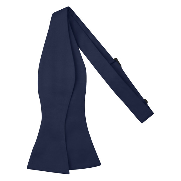 Men's Self Tie Freestyle Solid Color Bowtie -Navy Blue