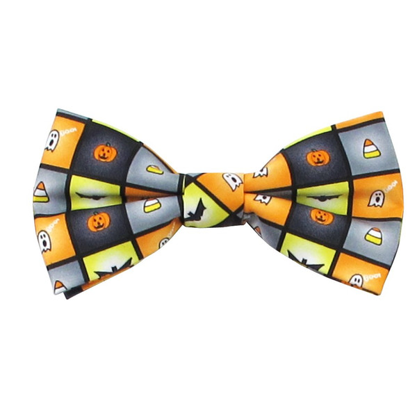 Halloween Squares Clip-On Bow Tie