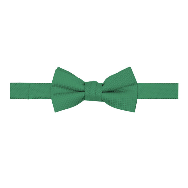 Kid's Woven Mini Squares Banded Bow Tie - Dark Kelly