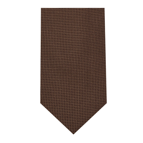 Woven Mini Squares Tie - Brown