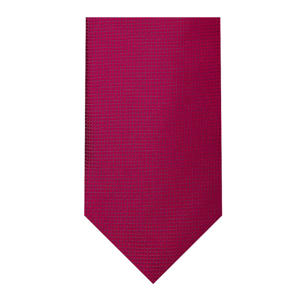 Woven Mini Squares Tie - Fuchsia