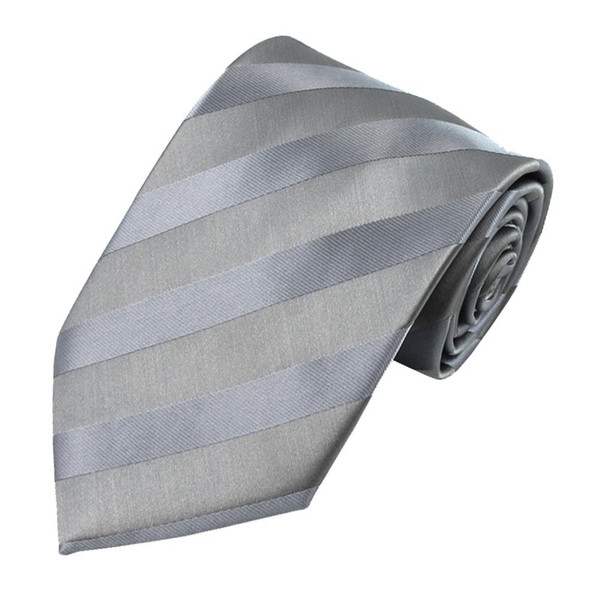 Solid Tonal Stripe Tie - Gray