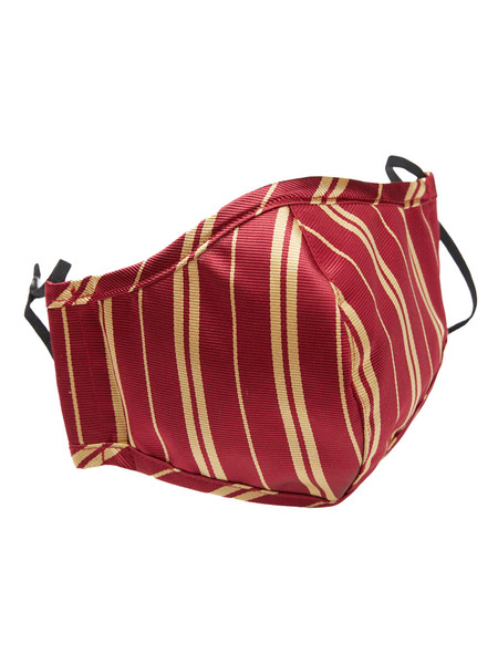 Woven Double Stripe Adult Face Mask - Burgundy Gold