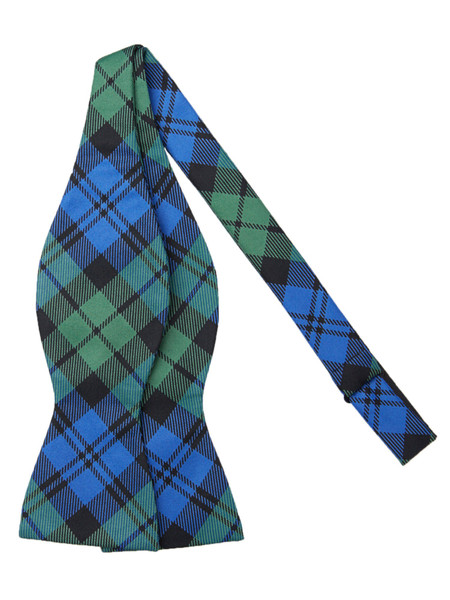Men's Royal Tartans Plaid Black Watch Self-Tie Bow Tie - Blue Green