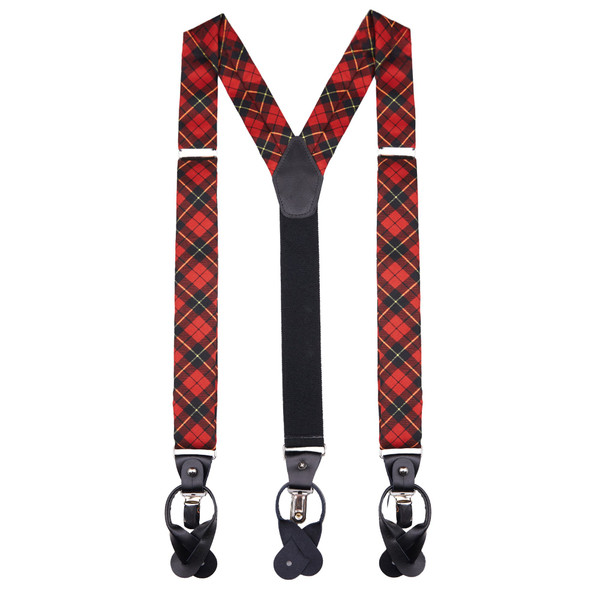 Wallace Tartan Plaid Y-Back Suspenders