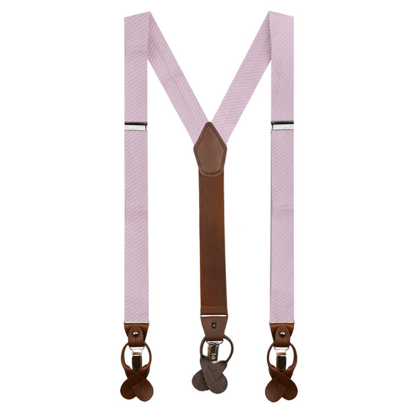 Men's Seersucker Striped Pattern Suspenders - Pink