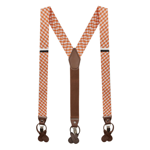 Gingham Suspenders - Orange