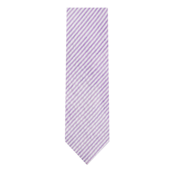 Seersucker Striped Slim Tie - Lavender