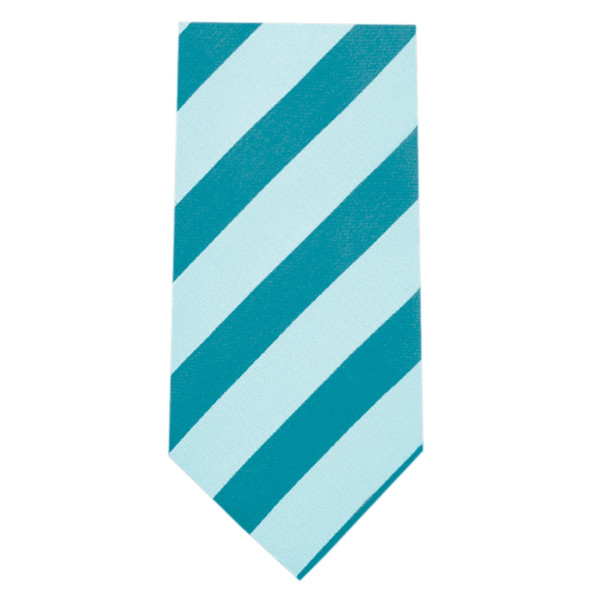 Solid Tonal Stripe Slim Tie - Turquoise