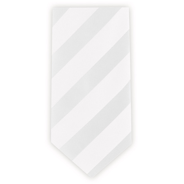 Solid Tonal Stripe Slim Tie - White