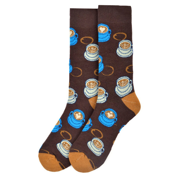 Men's Coffee Crew Novelty Socks - Brown