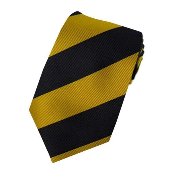 Kid's Wide Stripes Tie - Gold Black
