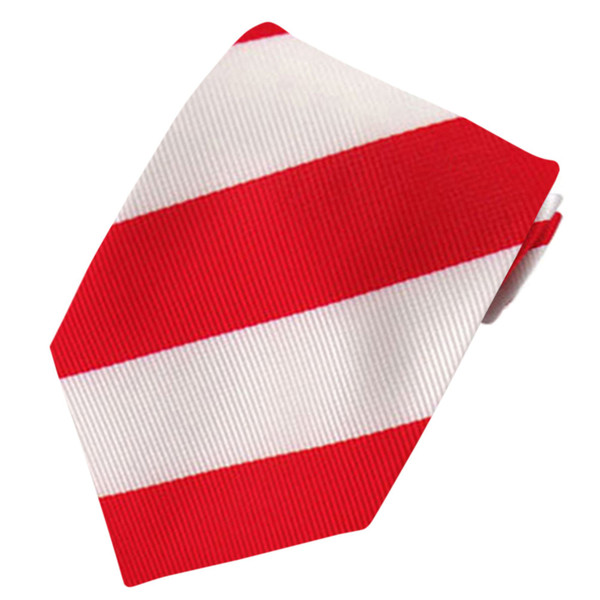 Men's 1-Inch Stripes School College Extra Long Neck Tie - Red White