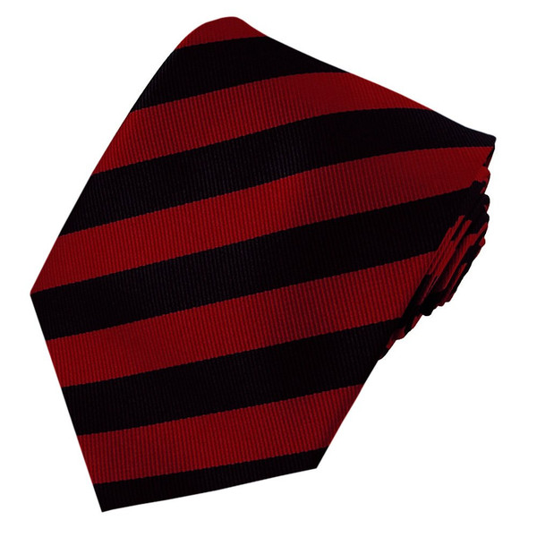Narrow-Striped Tie - Red Black