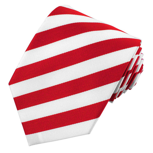 Narrow-Striped Tie - Red White