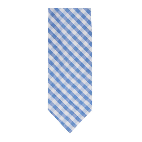 Gingham Slim Tie - Light Blue