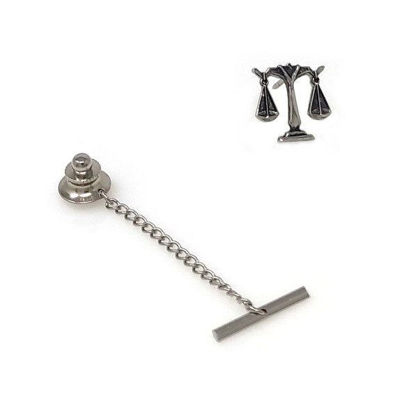 Scale of Justice Tie Tack - Silver