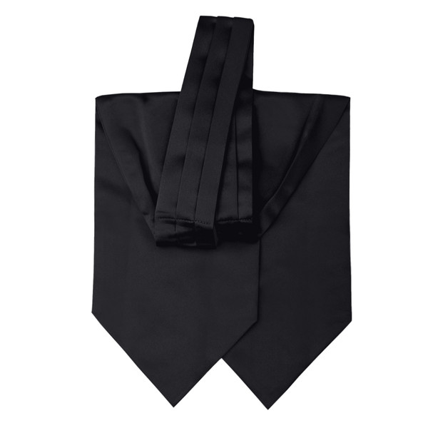 Solid Cravat Ascot Tie - Black