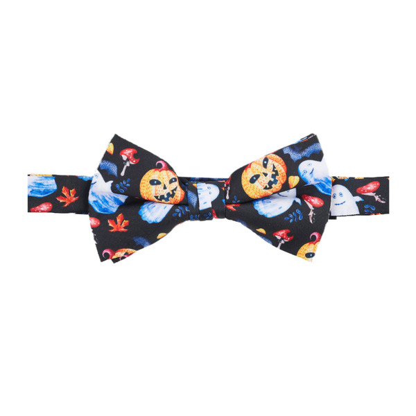 Banded Halloween Ghost Bats Bow Tie