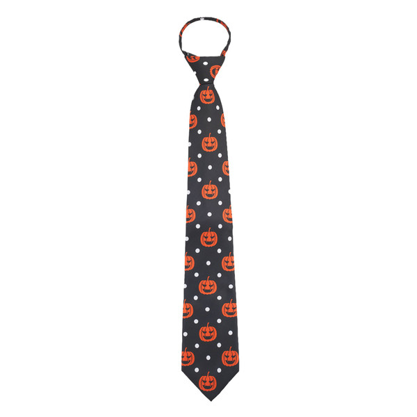 Pumpkin Dot Halloween Zipper Tie