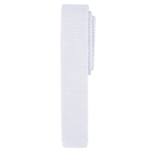 Boys' Prep Solid Color Knitted Self-Tie Regular Neck Tie - White