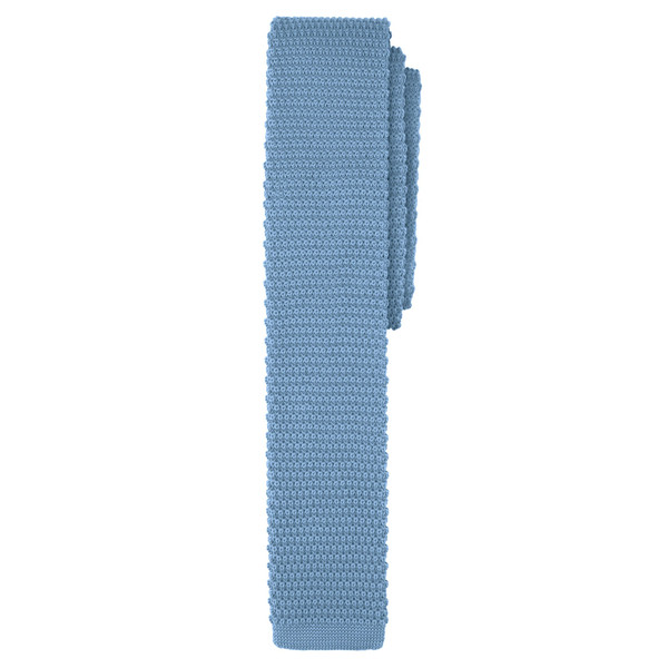 Men's Solid Color Knitted Extra Long Neck Tie - Baby Blue