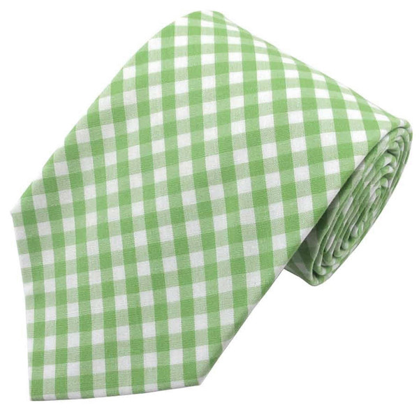 Gingham Tie - Lime Green