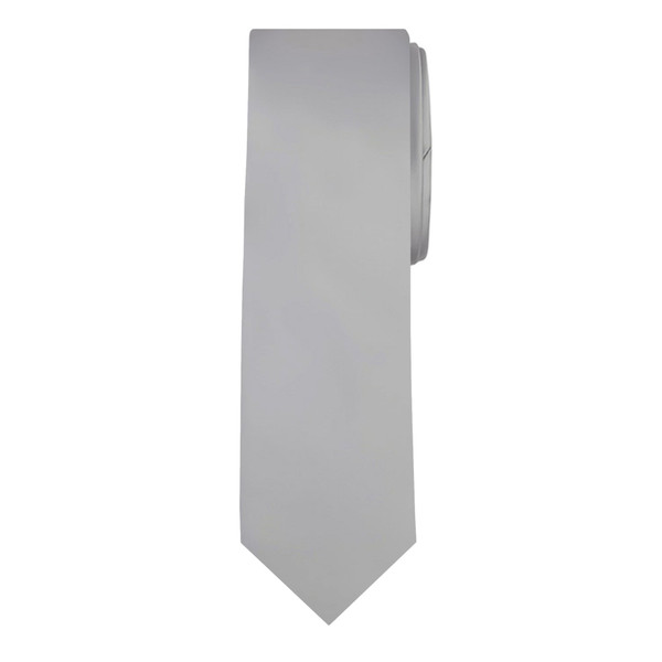 Men's Platinum Silver Solid Color Necktie