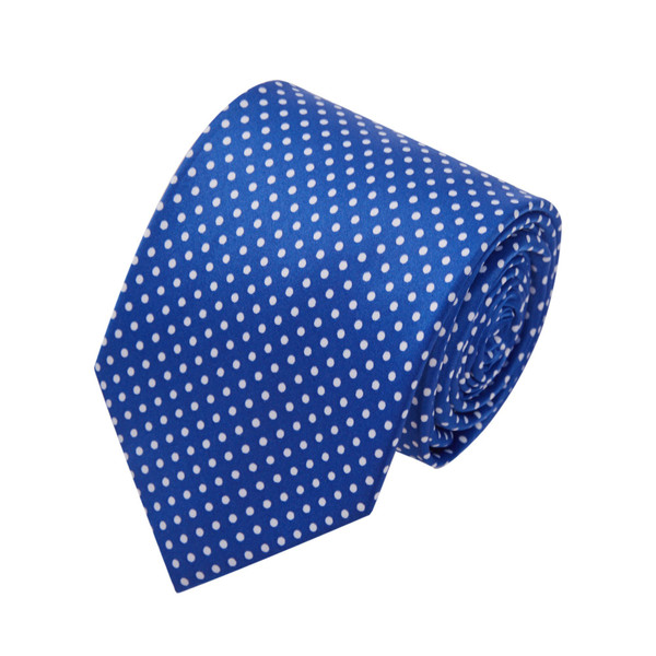 Polka Dot Print Men's Polka Dotted Tie - Royal Blue