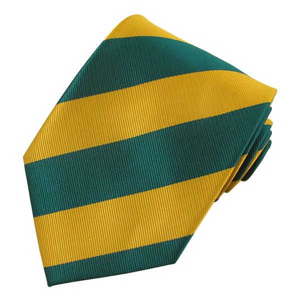 Wide-Striped Tie - Gold Green