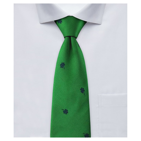 Navy Shamrocks Irish Tie on Green Navy Shamrocks Irish Tie on Green