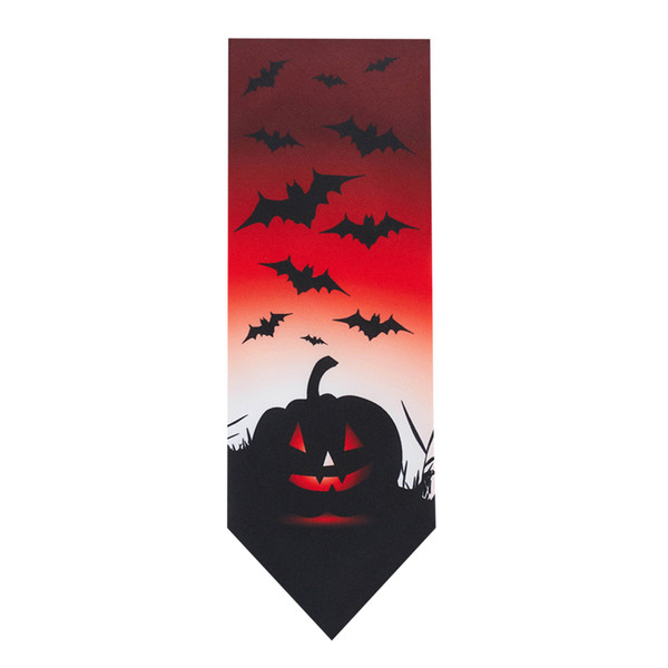 Men's Jack-O'-Lantern Pumpkin Bats Happy Halloween Neck Tie - Red