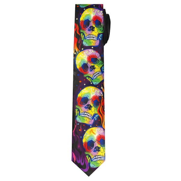 Jerry Garcia Halloween Flames Skulls Tie