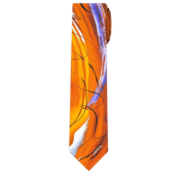 Jerry Garcia Collector's Edition Men's Snail Garden Neck Tie - Orange