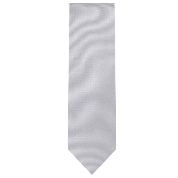 Silk Blend Solid Slim Tie - Pewter Gray