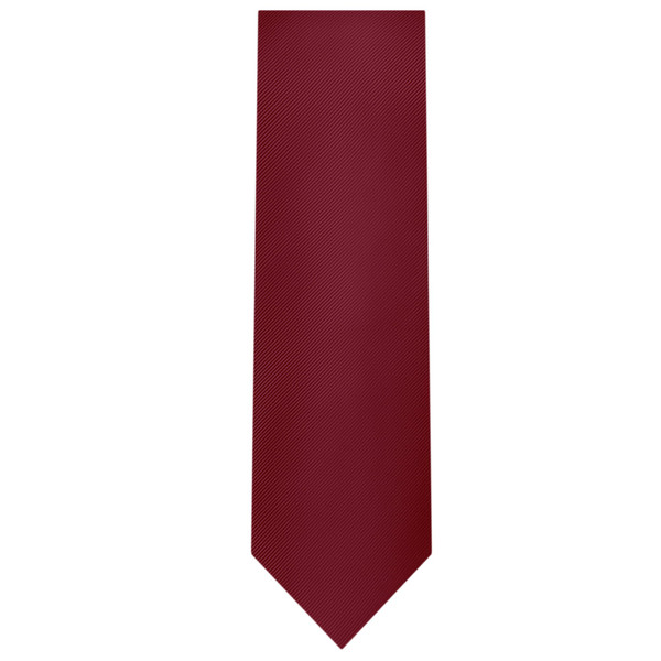 Silk Blend Solid Slim Tie - Red Velvet