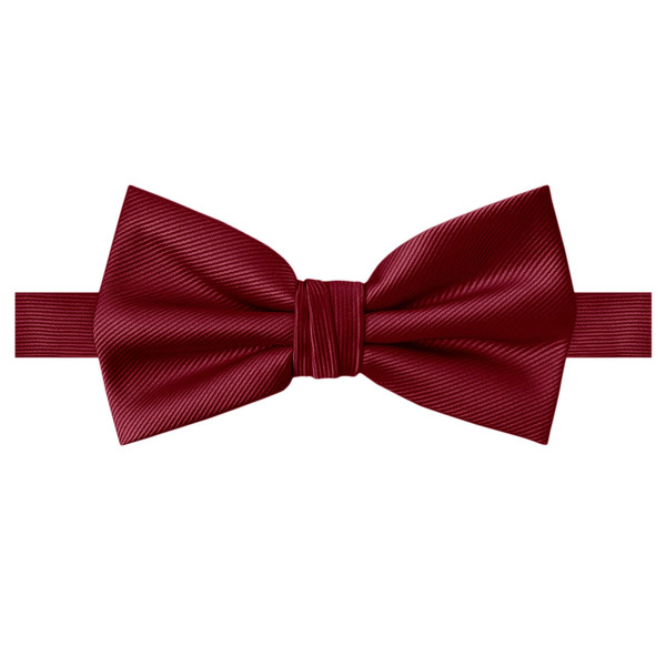 Silk Blend Solid Pre-Tied Bow Tie - Red Velvet