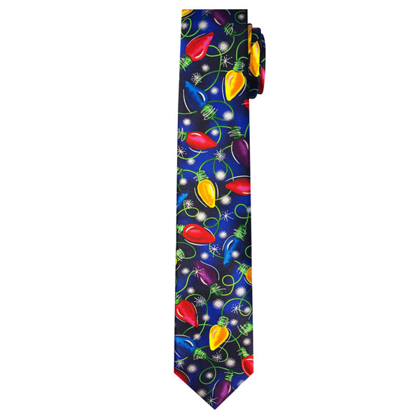 Jerry Garcia Christmas Lights Tie - Navy