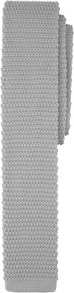 Men's Solid Color Knitted 2.5 inch Width Slim Neck Tie - Silver