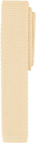 Men's Solid Color Knitted Extra Long Neck Tie - Ivory Cream