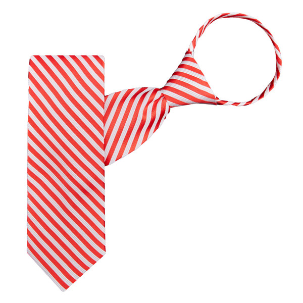 Men's Candy Cane Red and White Stripe Zipper Neck Tie