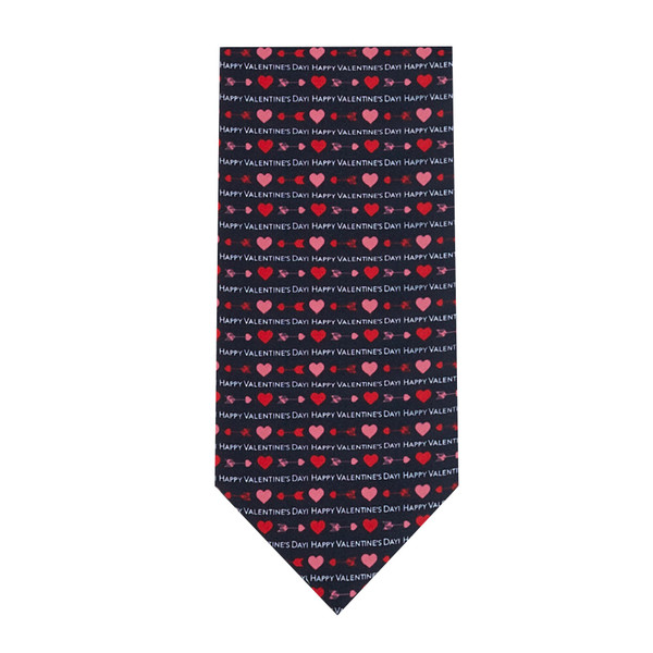 Happy Valentine's Day Hearts and Love Arrows Extra Long Neck Tie