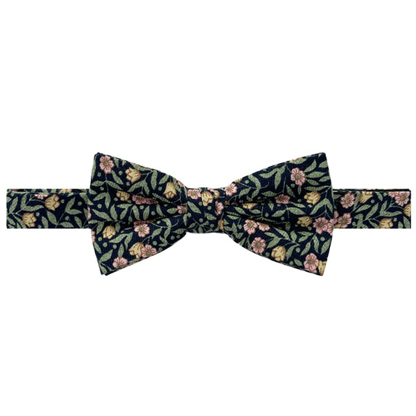 Meadow Floral Pre-Tied Bow Tie - Green/Navy