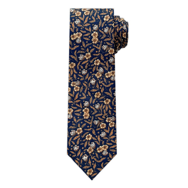 Meadow Floral Tie - Rust/Navy