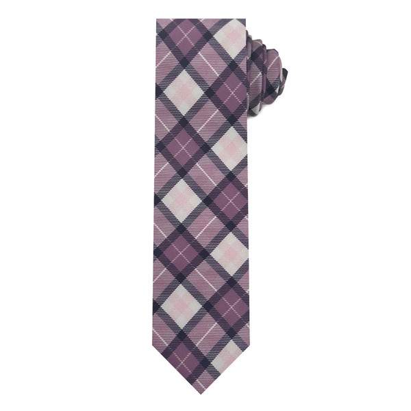 Picnic Plaid Slim Tie - Purple