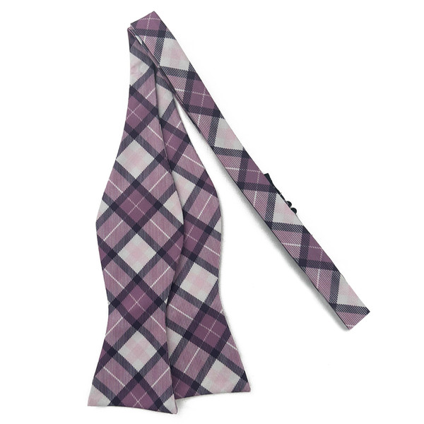 Picnic Plaid Self-Tie Bow Tie - Purple