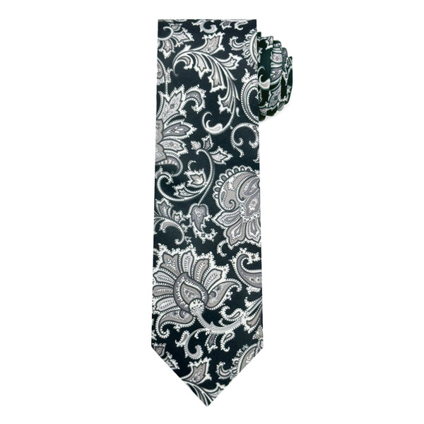 English Paisley Tie - Gray