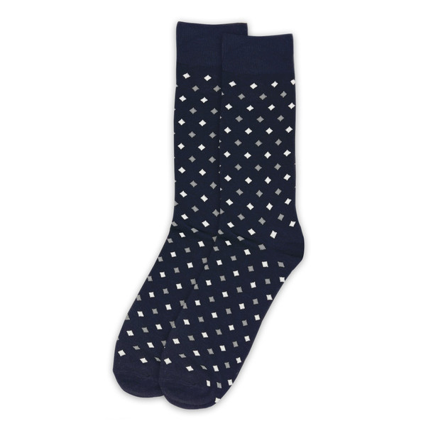 Diamond Dots Crew Socks - Black