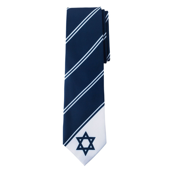 Israel Flag Star of David Tie - Navy